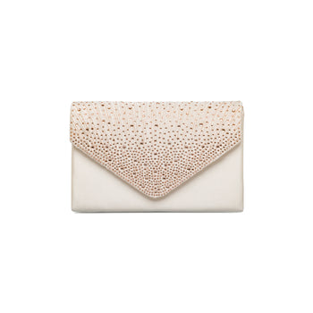 Clutch oro rosa con strass da donna Lora Ferres, Borse e accessori Donna, SKU b514000343, Immagine 0